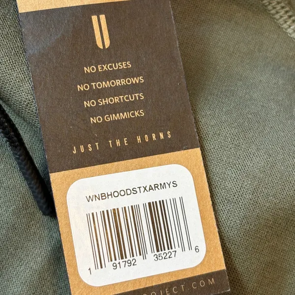 NEW NOBULL Womens Performance Training Hoodie Drawstring‎ Small Olive Green - Image 8