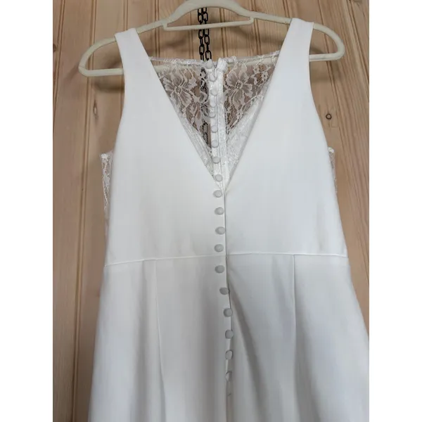 NWT Lulus Long-Lasting Love Ivory Lace V-Neck Mermaid Dress Wedding Bride Size L - Image 6