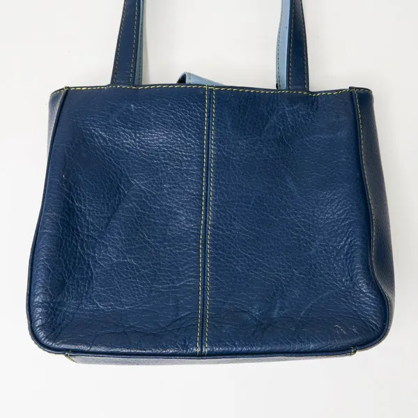 Vintage Y2K Rolfs Genuine Leather Blue Leather Mini Bag - Image 4