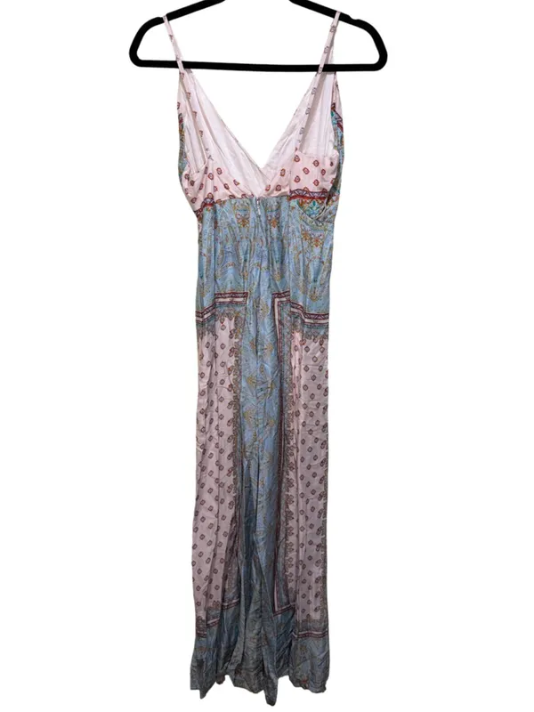 Free People Britt Printed Playsuit Jumpsuit Romper Silky Wide Leg Size 2 - Image 8
