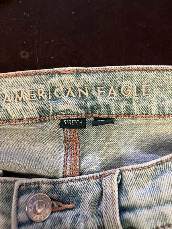 American Eagle Outfitters Super High Rise Straight Jeans Womens 4 Distressed - Image 8