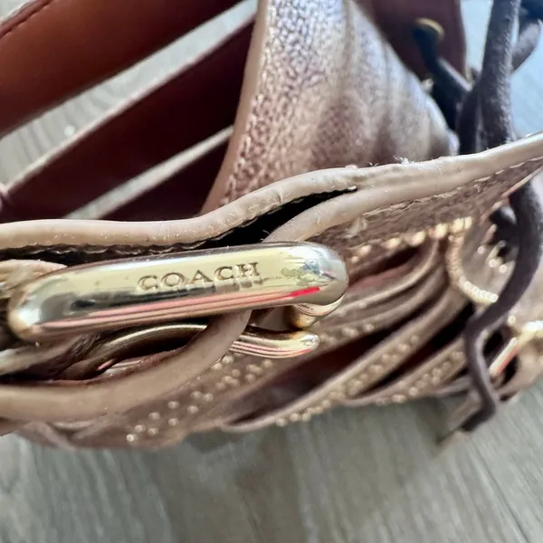 Coach Paisley Cowboy Boots Western Lace Up Studs Monogram Logo Cage Women 10B - Image 16
