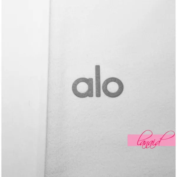 Alo Airbrush High-Waist Heart Throb Leggings White Black Hi-Rise Waisted Tights - Image 10