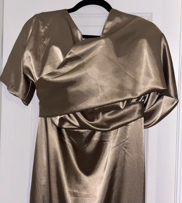 One-Shoulder Wedding Dress By Monvelli Size 12 - Image 4