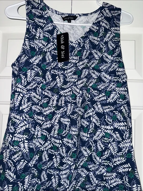 Yak & Yeti Sleeveless Top Blue - Image 2