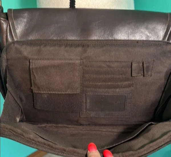 Faux leather Messenger/hand Bag Brown - Image 4
