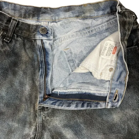 Wrangler Festival Jean Shorts Size 34" Cutoff Hand Painted Bleach Dyed‎ Cotton - Image 3