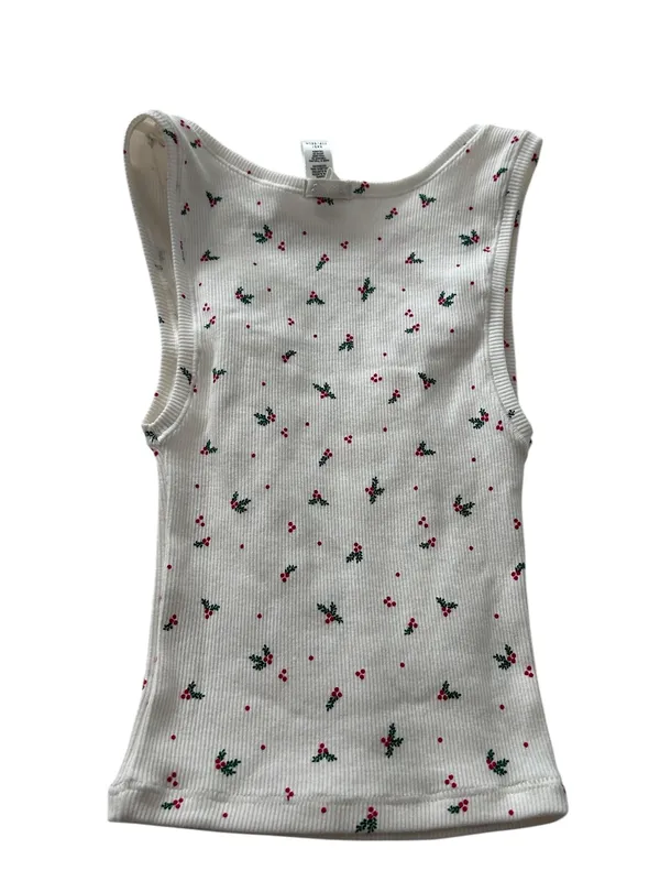 Skims Cotton Rib Tank Mistletoe Holly Size XXS NWOT Limited Holiday - Image 2