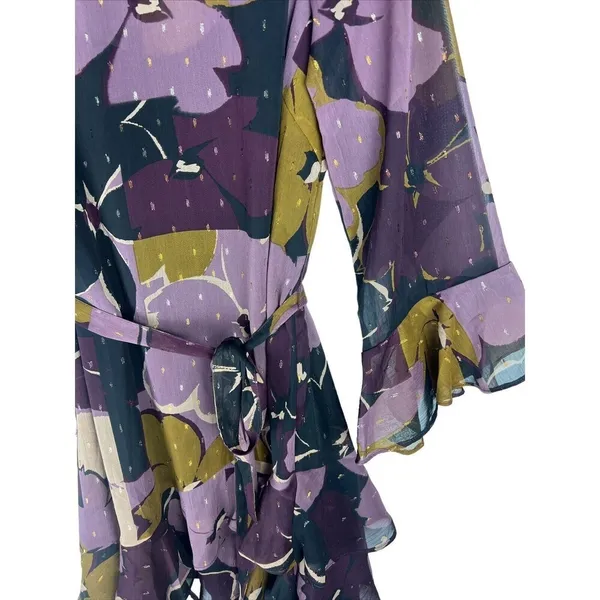 Fit & Flare Floral Ruffle Dress Size Medium - Image 3