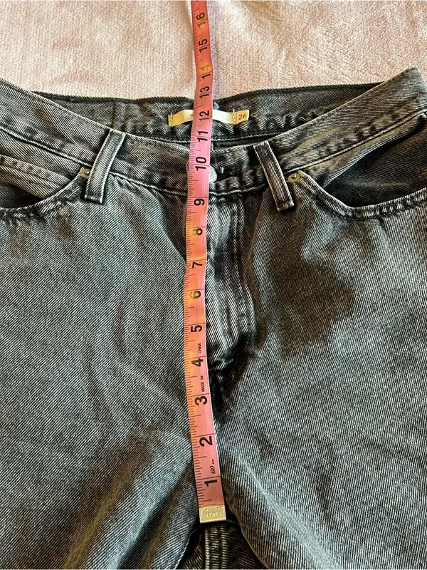Levi’s ‘94 Baggy faded gray denim wash loose fit slouchy jeans cuffed hem 26 - Image 11