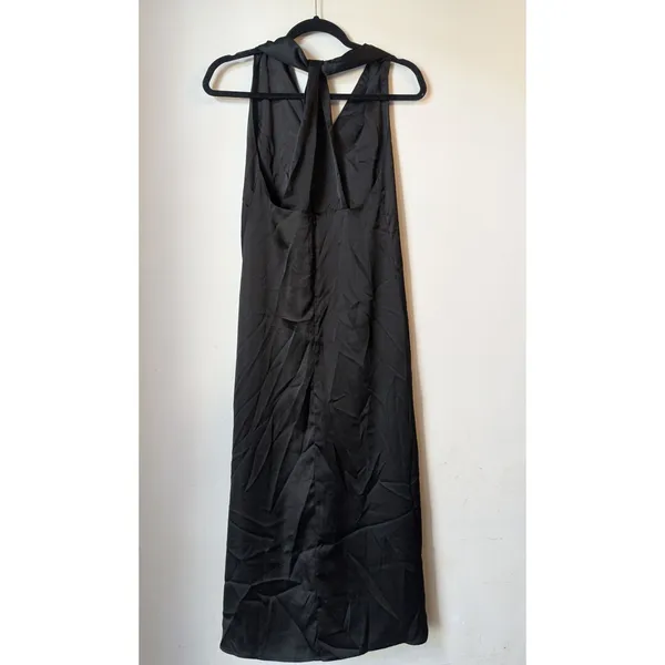ANTROPOLOGIE Bishop + Young Camila Black Satin Twist Back Shift Dress Sz S NWT - Image 8