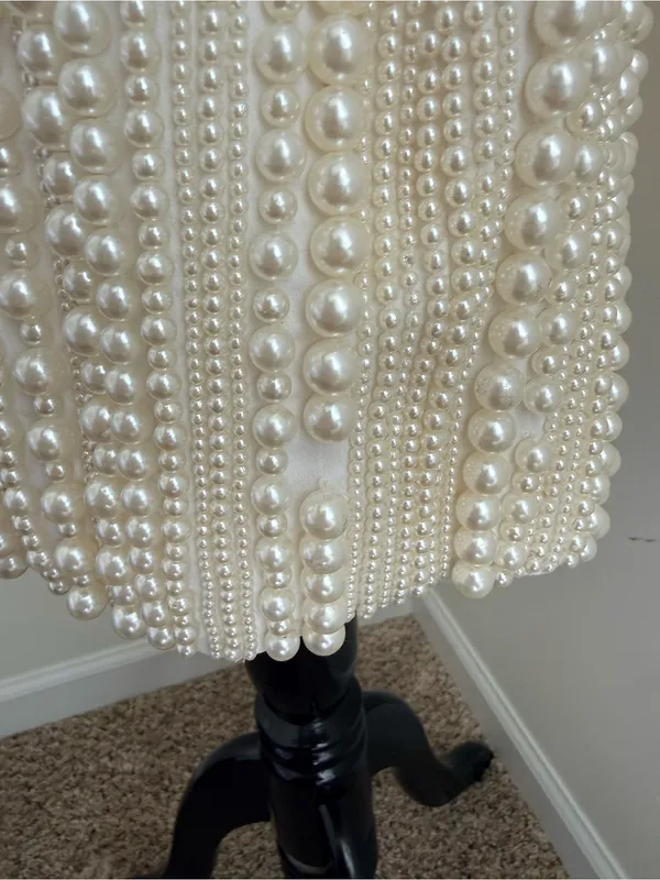 Retrofête NWT Deema Pearl Embellished Strapless Wedding Bridal Mini Ivory Med - Image 14