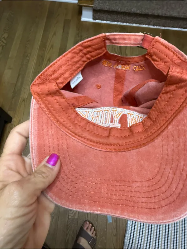 Dusty Rose 'New York' Embroidered Baseball Cap Pink - Image 4