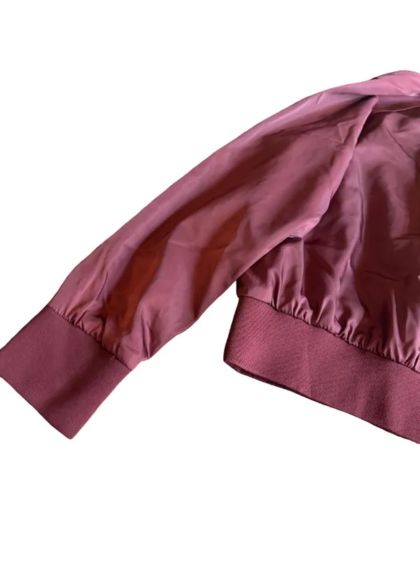 Free People Midnight Bomber Jacket Zip-Down Lightweight Windbreaker Size Small - Image 11