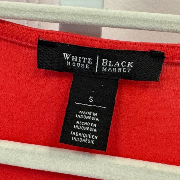 White House Black Market Red Cowl Neck Asymmetric Ring Sleeveless Top Small - Image 6