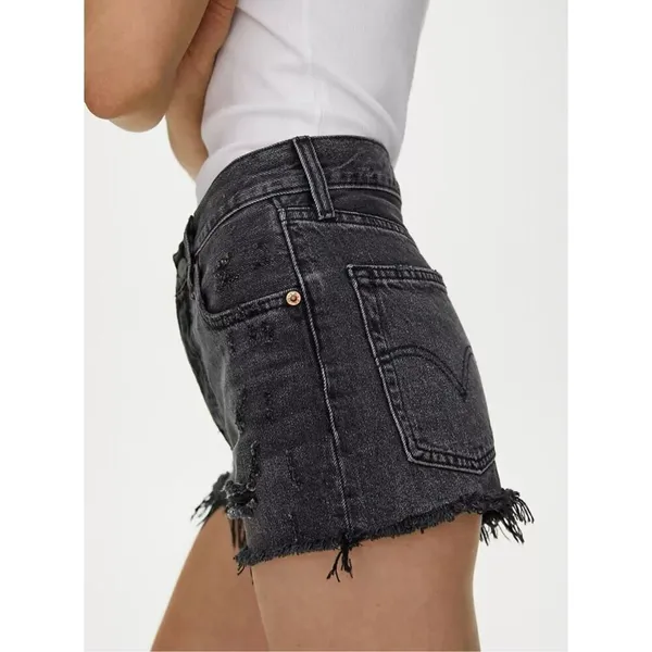 ✨Levi’s 501 Cut Off Sz 27 Shorts Trashed Black Jeans Distressed✨ - Image 4