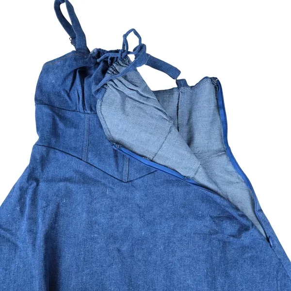 Lulus Considered Charisma Blue Chambray Bustier Mini Dress XL HD5162 NWT - Image 9