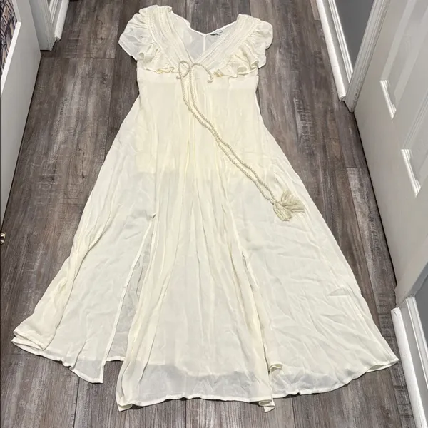 NWT BALTIC BORN IVORY JENNIFER DEEP V-NECK MAXI BOHO DRESS/Maternity SIZE SMALL - Image 9