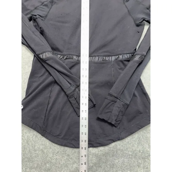 Lululemon Womens Run Reflect 1/2 Zip Pullover Black Stretch Jacket Size 10 - Image 9