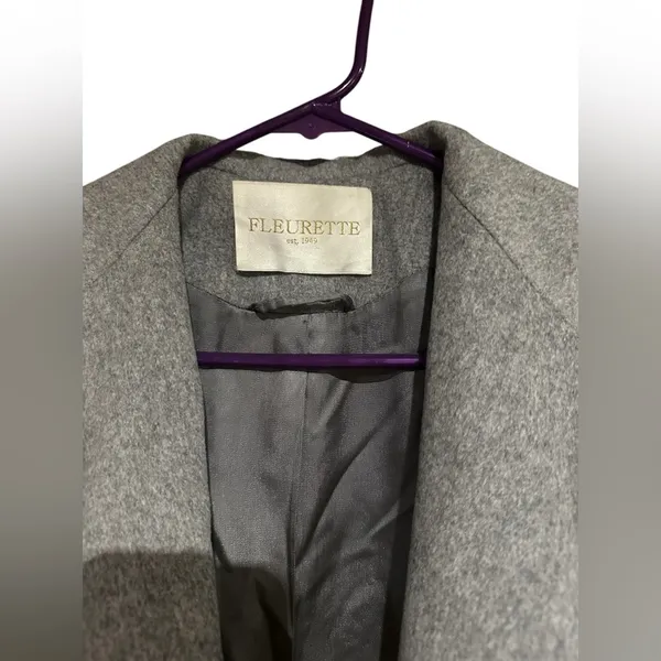 Fleurette 100 percent wool coat Gray Size 4 - Image 2