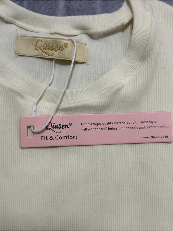 Kids Long-Sleeve Crewneck Top - Cream - Image 3