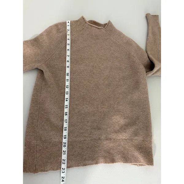 Women's J. Crew Roll Neck Sweater Oatmeal Tan Brown Merino Wool Alpaca XXS - Image 5