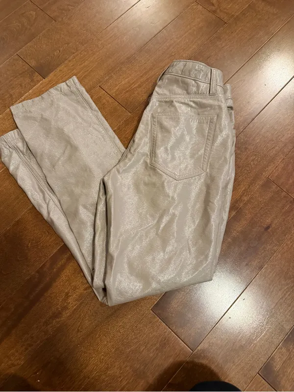 Abercrombie Woman’s Taupe Metallic High Rise Straight-Leg Pants- Sz 25 - Image 3