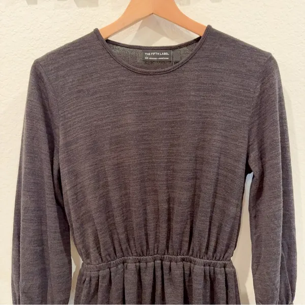 Black Soft Knit Bell Sleeve Mini Dress Flute | The Fifth Label - Image 7