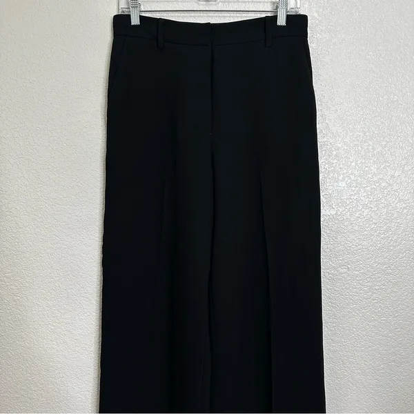 Aritzia Wilfred Black Chici Minimalist Contemporary Wide Leg Pants, Size 6 - Image 2