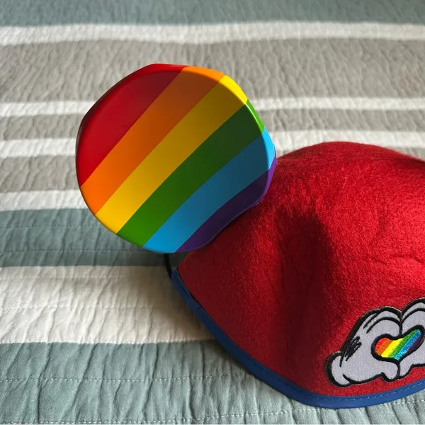 Disney Parks Rainbow Pride Mickey Ears Hat Love Hands Mouse Heart - Image 5