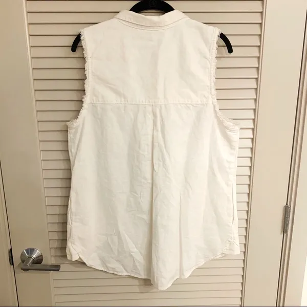 Free People Linen Sleeveless Button Down - Ivory - Large - Image 4