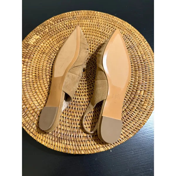 J. Jill Tan Suede Knotted Pointed Toe Slingback Flats Women 7 - Image 5