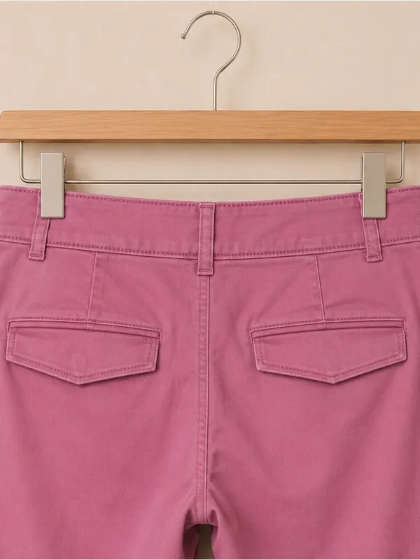 LOFT The Monroe Wide Leg Pants 0P Pink Cotton Stretch HighRise Petite PreppyChic - Image 6