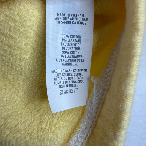 Aerie Always and Forever Butter Yellow Textured Tassel V-Neck Sweatshirt Large - Image 3