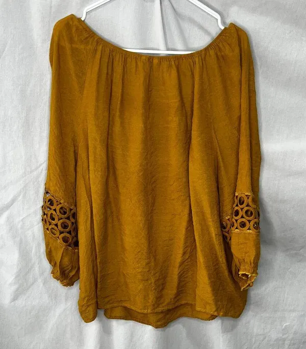 Cato Mustard Yellow Lightweight Blouse Shirt XL - Image 2