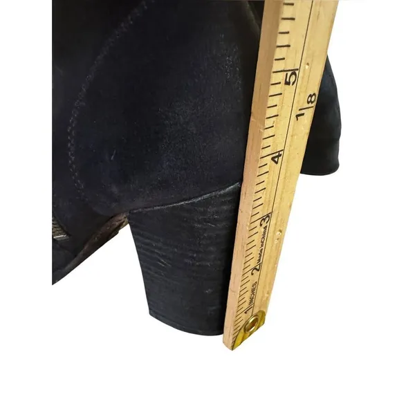 FRYE PARKER MOCCASIN LACE UP KNEE HIGH ZIPPER Black Suede RARE 8 - Image 11