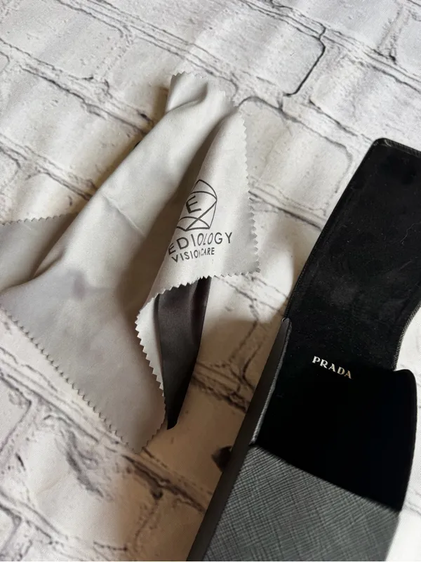 Prada Eye Glass Black Hard Case for Sunglasses with Cleaning Clothes - Image 4