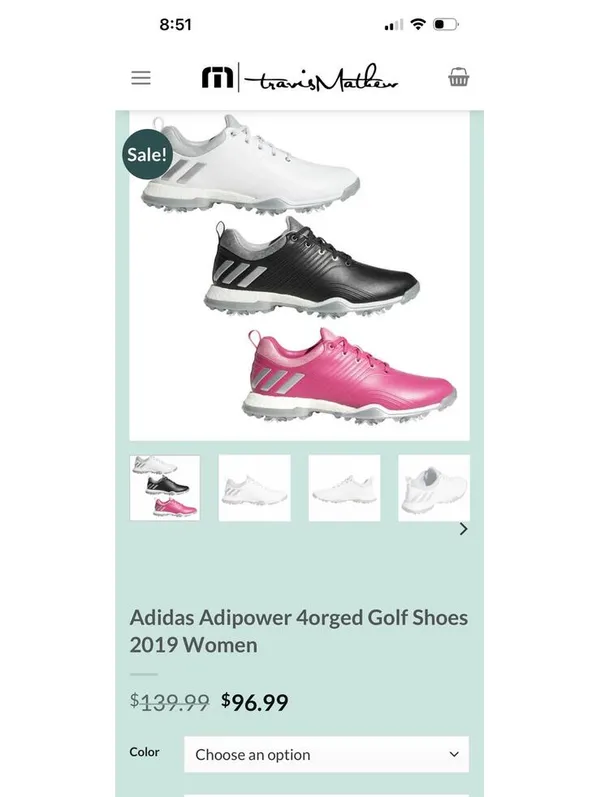 Adidas Adipower Golf Shoes Pink Size 7.5 - Image 8