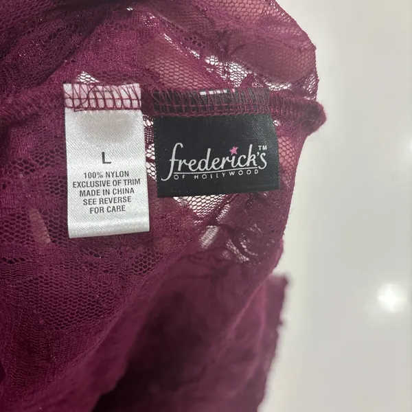 Frederick's of Hollywood Lace Chemise burgundy size L - Image 6