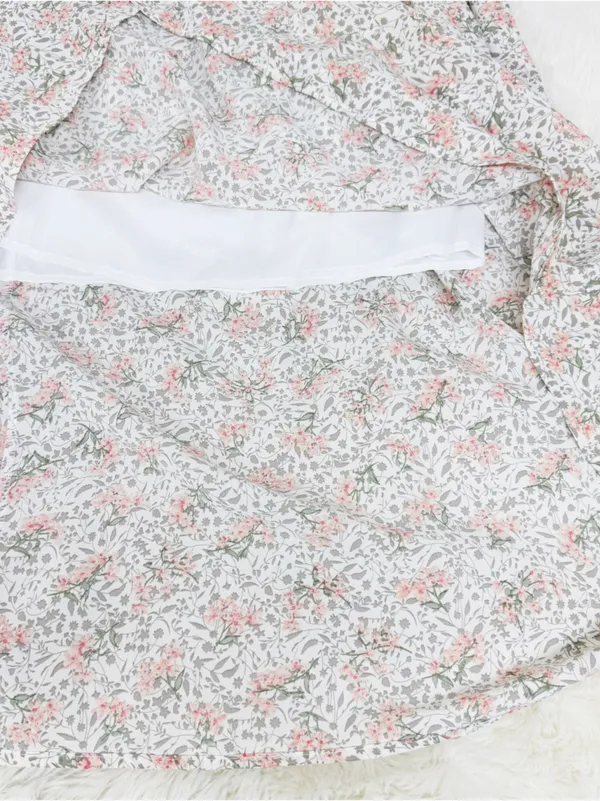 Peach Floral Spaghetti Strap Midi Dress Large Cottagecore Summer Wedding Guest - Image 10