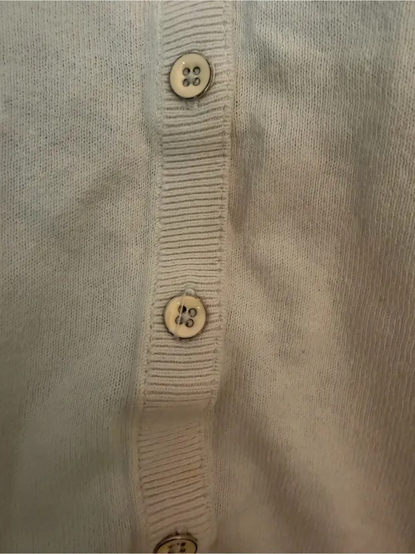 🩷 3/$18 Gap Cream Cotton Cardigan 3/4 Sleeve Button Front Sweater Size S - Image 5