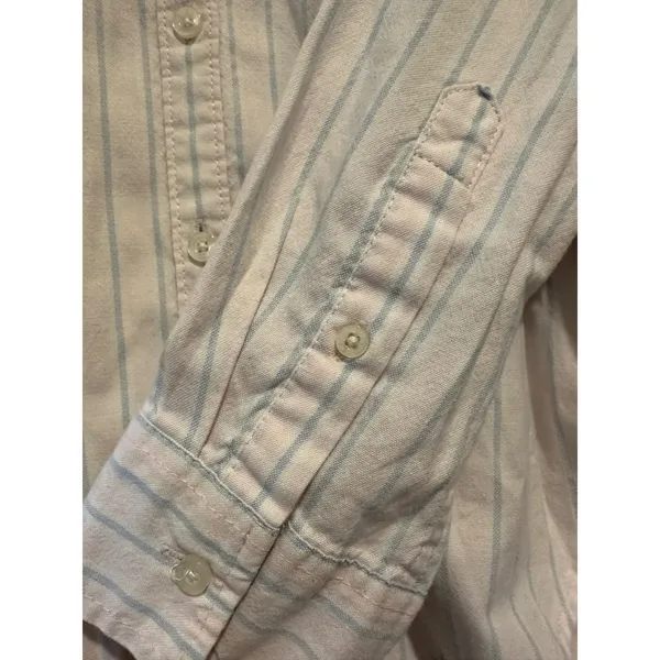 Abercrombie & Fitch Striped Button Down Shirt Small Pink‎ Blue Coastal Preppy - Image 5