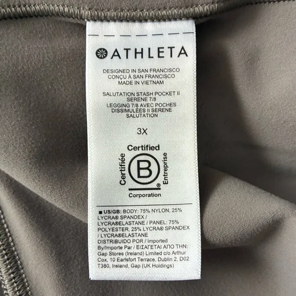 Athleta Grey Serene Salutation Stash Pocket Leggings with Patterned Stripe 3X - Image 13