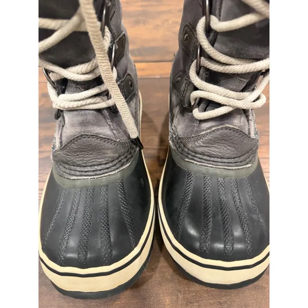 Sorel Joan of Arctic Boots Women 7 Gray Black Waterproof Faux Fur Winter‎ Snow - Image 3
