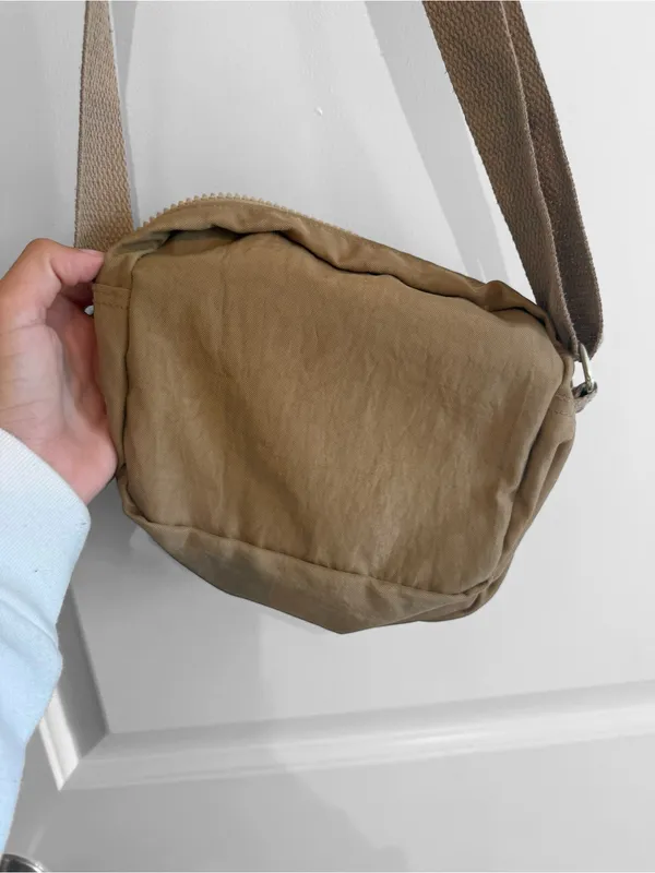 Y2K Beige Nylon Multi Pocket Crossbody Bag Utility Shoulder Bag - Image 8