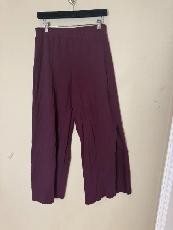 Urban Outfitters UO Jesse Split Wide Leg Pant Burgundy Maroon Size large - Image 6