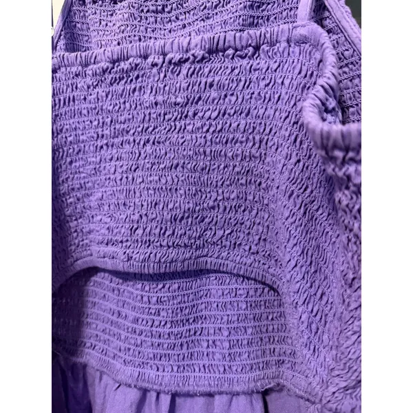 Universal Thread Purple Smocked Tiered Midi Dress‎ Back Cutout Womens Size M - Image 6