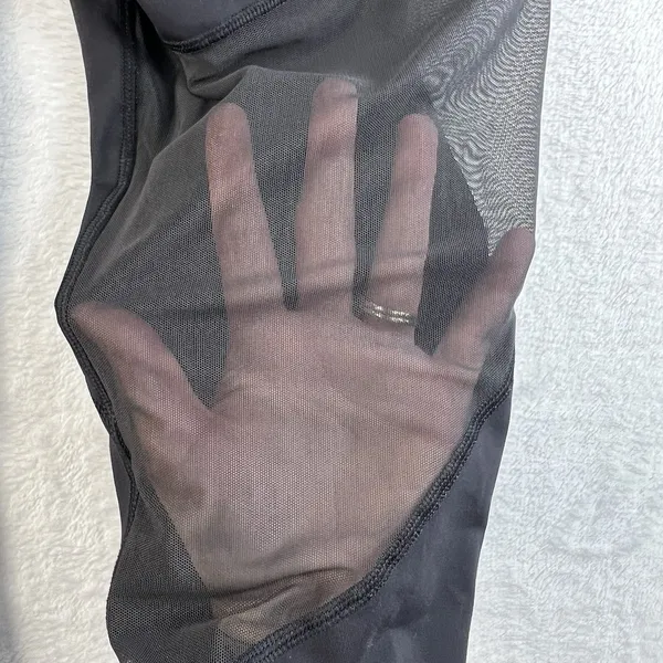 Lululemon Athletica‎ Size 10 Crop Capri Mesh Panel Leggings Black Zip Pockets - Image 7