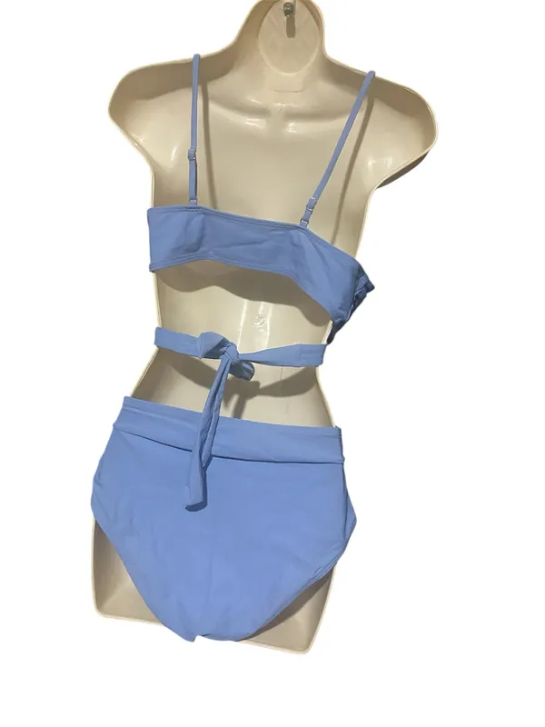 Bikini Two-piece Set Medium Blue Wrap Women size M summer swimsuit - Image 5