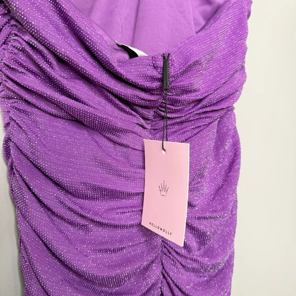 NWT Hello Molly Fabulous Spark Halter Glitter Maxi Dress Purple Women’s Size 8 - Image 11